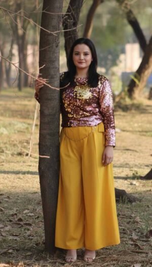 Stellar Glitz Sequence Masterpiece, showing exquisite shimmering sequins hand-stitched onto premium mesh fabric, creating a radiant and luxurious surface.